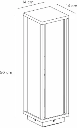 Lucide Claire E27 Sokkellamp - Rechthoek - Antraciet -Oase Velda Winkel 900 542 27883 50 30 technical drawing