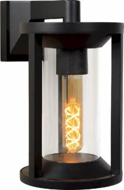 Lucide Cadix E27 Wandlamp - Zwart