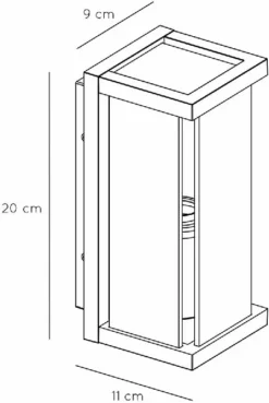 Lucide Claire Mini E27 Wandlamp - 1 Spot - Antraciet -Oase Velda Winkel 900 603 27885 01 30 technical drawing