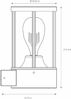 Lucide Lori E27 Sensor Wandlamp - Antraciet -Oase Velda Winkel 900 644 14893 01 30 technical drawing