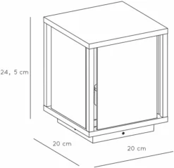 Lucide Claire E27 Sokkellamp - Vierkant - Antraciet -Oase Velda Winkel 900 929 27883 25 30 technical drawing