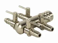 9mm Luchtverdeler Met Kraan - 18mm Inlaat - 4 Uitgangen
