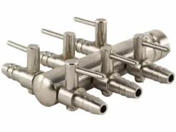 9mm Luchtverdeler Met Kraan - 18mm Inlaat - 6 Uitgangen