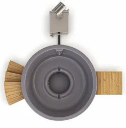 Houtgestookte Hottub Met Filteraansluiting - 4-6 Personen - Grijs -Oase Velda Winkel ba inclusief