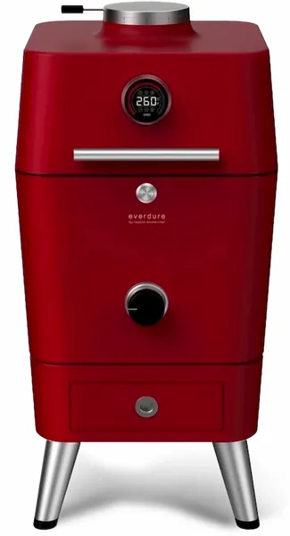 Everdure 4K Houtskool Barbecue Met Beschermhoes - Rood 3 Everdure 4K Houtskool Barbecue Met Beschermhoes - Rood