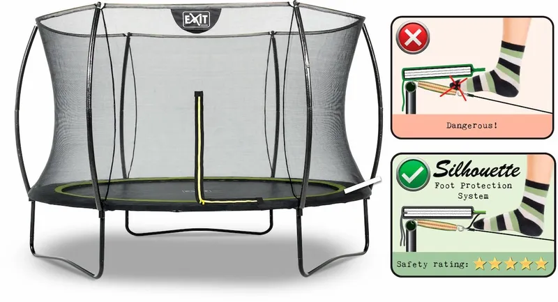 EXIT TOYS Exit Silhouette Trampoline Met Net - Ø 305 Cm- Zwart 4 EXIT TOYS Exit Silhouette Trampoline Met Net - Ø 305 Cm- Zwart - Afbeelding 2