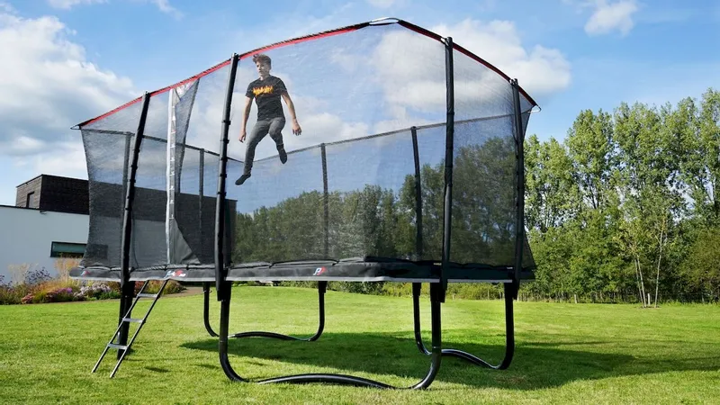 EXIT TOYS Exit PeakPro Trampoline Met Net En Ladder - 427 X 244 Cm - Zwart - Afbeelding 15
