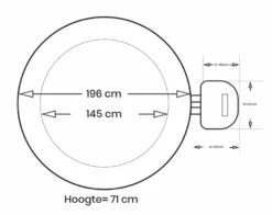 Intex Pure Spa Greywood Deluxe Opblaasbare Spa - 4 Persoons -Oase Velda Winkel intex greywood deluxe 4persoons afmetingen