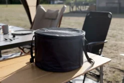 LotusGrill XL Hybrid Houtskoolbarbecue - Groen -Oase Velda Winkel lotusgrill in hoes 1 1