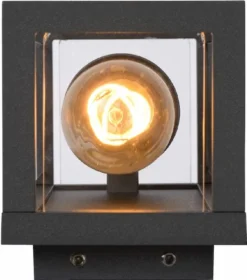 Lucide Claire Mini E27 Wandlamp - 1 Spot - Antraciet -Oase Velda Winkel lucide claire mini e27 wandlamp 1 spot antraciet 3