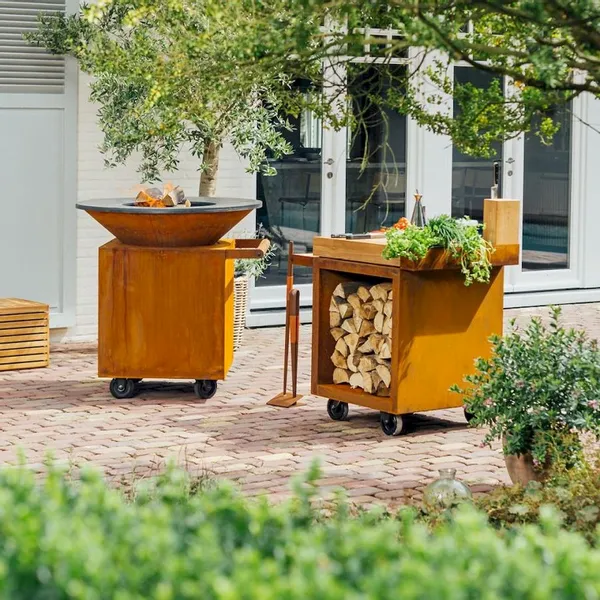 OFYR Mise En Place Table 65 PRO Corten - Teak Wood - Afbeelding 4