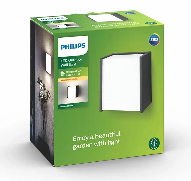 Philips MyGarden Macaw Led Wandlamp - Zwart 6 Philips MyGarden Macaw Led Wandlamp - Zwart - Afbeelding 4